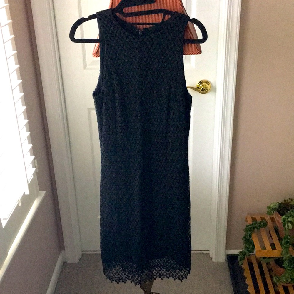 Black floral woven Banana Republic dress